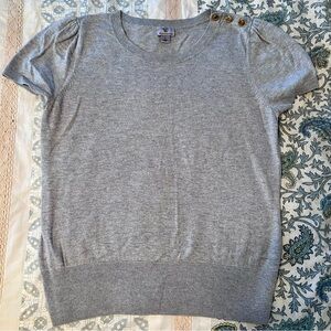 Grey short sleeve sweater top